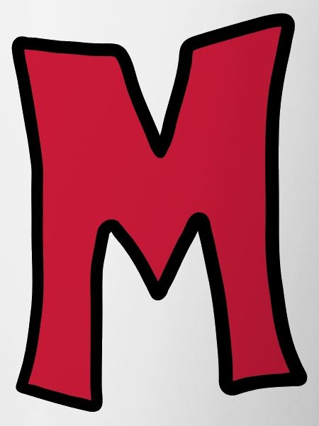 Letter M comic cartoon
