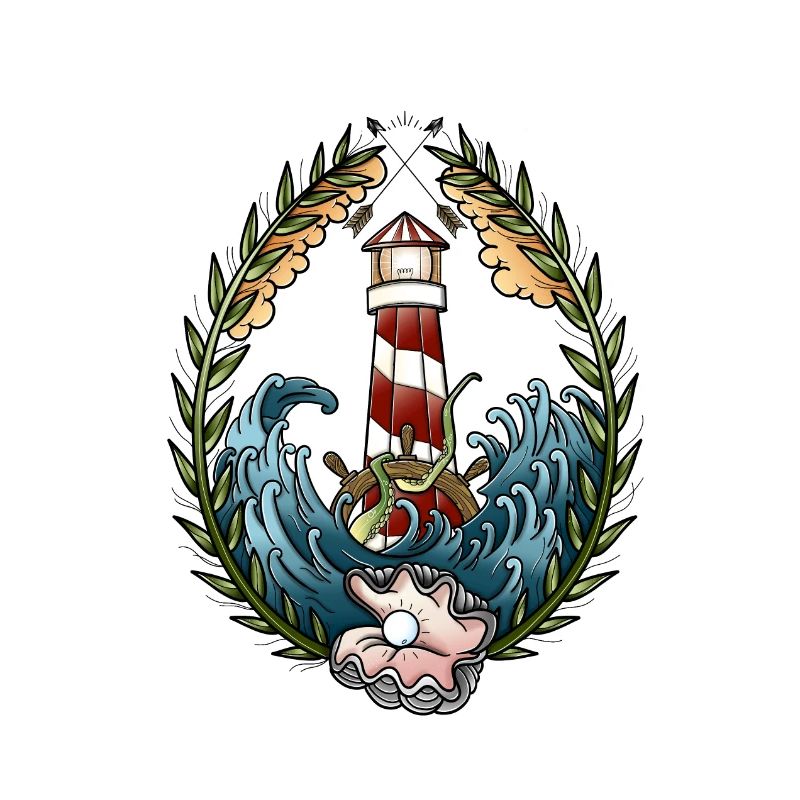 Phare de conception de tatouage