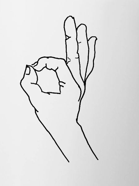Hand signal OK drawing