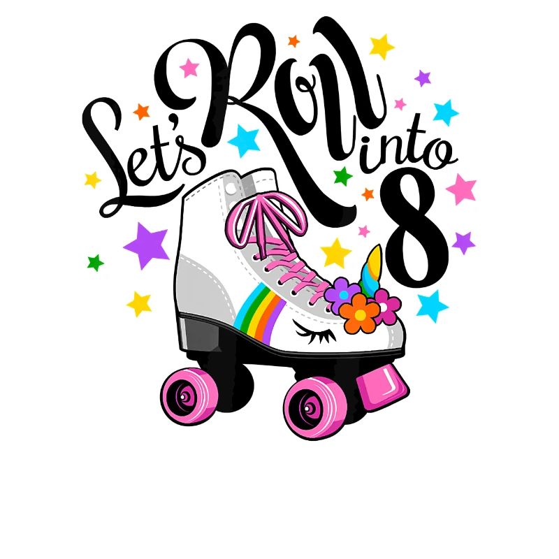 Lets roll into 8 Birthday Unicorn Roller skate