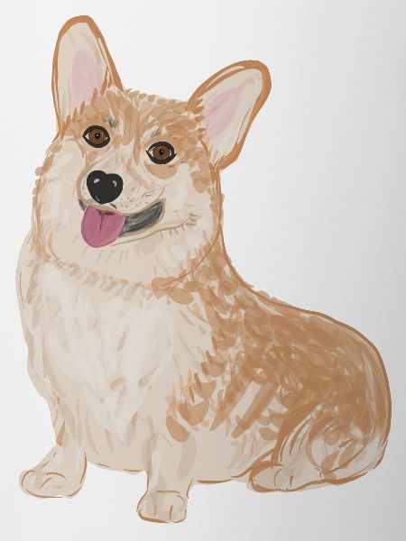 Sitzender Corgi