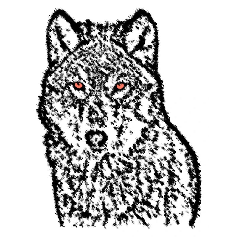 Wolf With Red Eyes