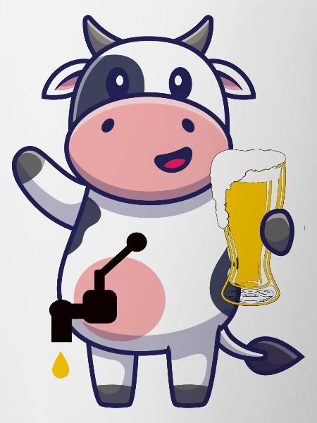 Cow gives beer