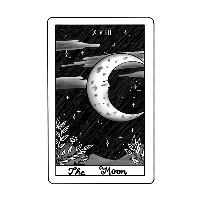 Tarot Moon black