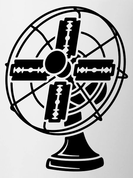 Fan with razor blades
