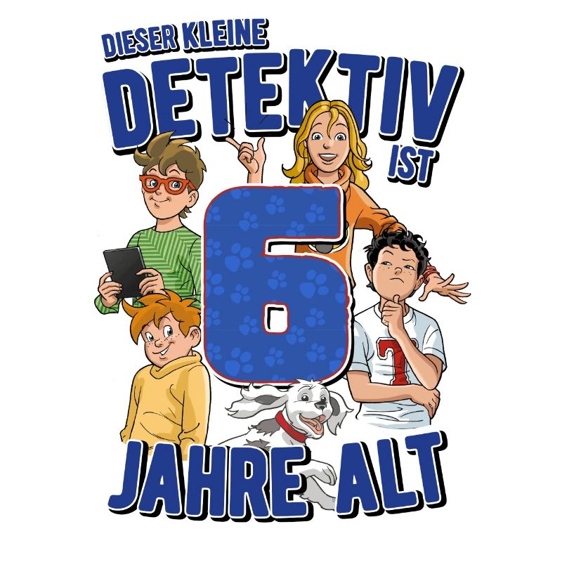 TKKG Junior 6. Geburtstag Sechs Blau Geschenk