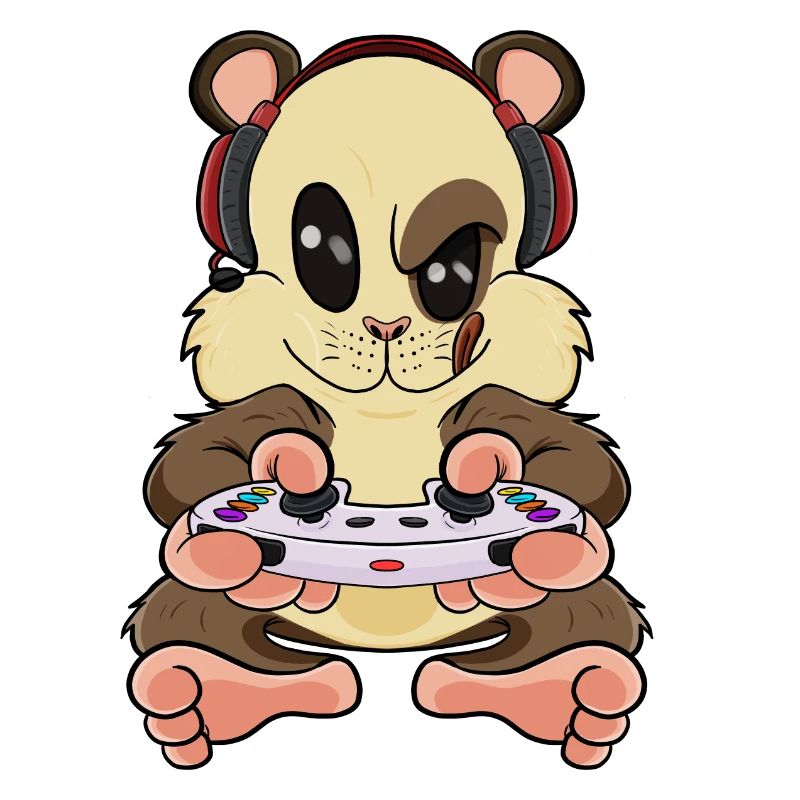 Hamster With Gaming Controller I Funny Gaming I