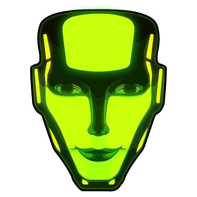 Neon Robot Face