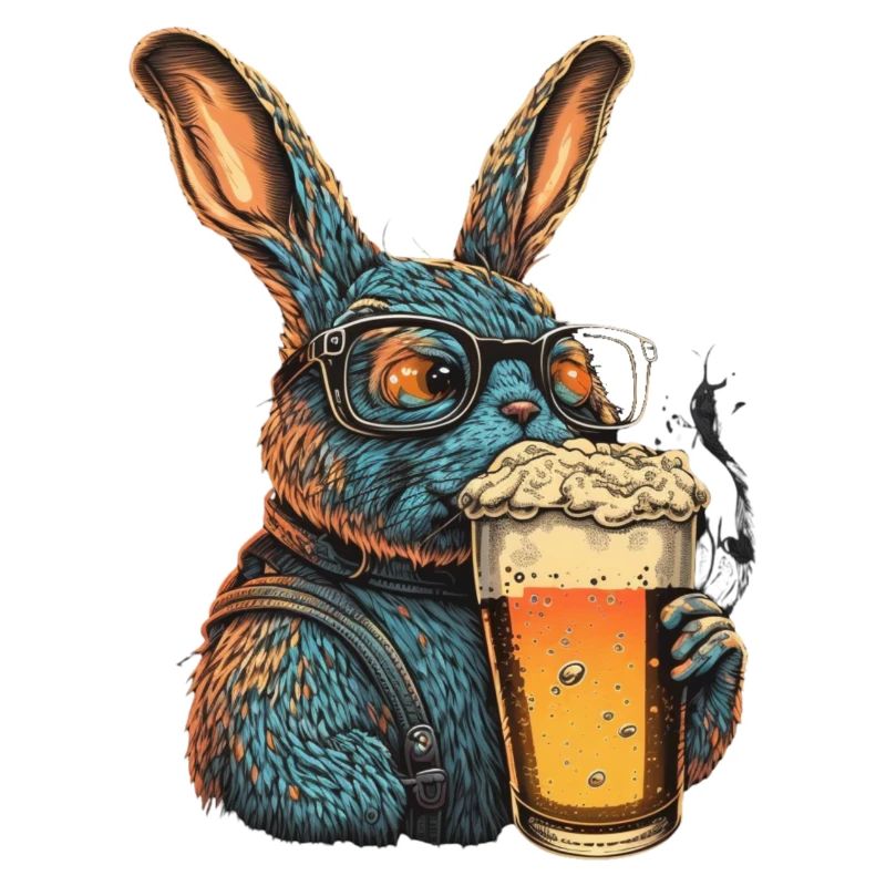 Cooler Hase mit Bier