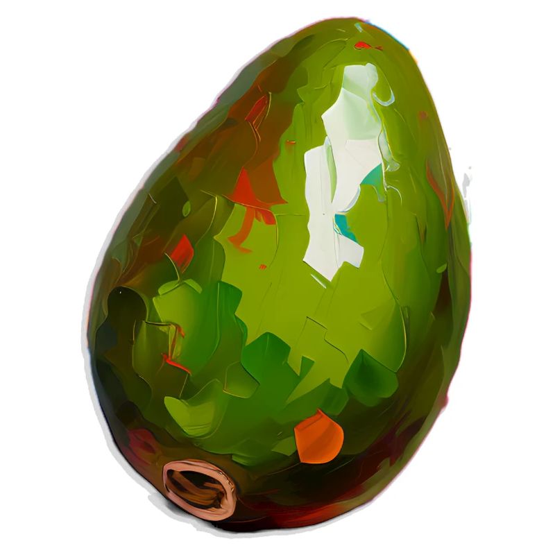 Ölgemälde einer Avocado