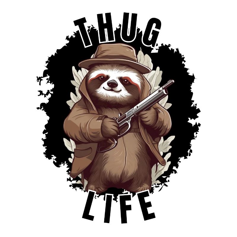 Funny sloth with gun