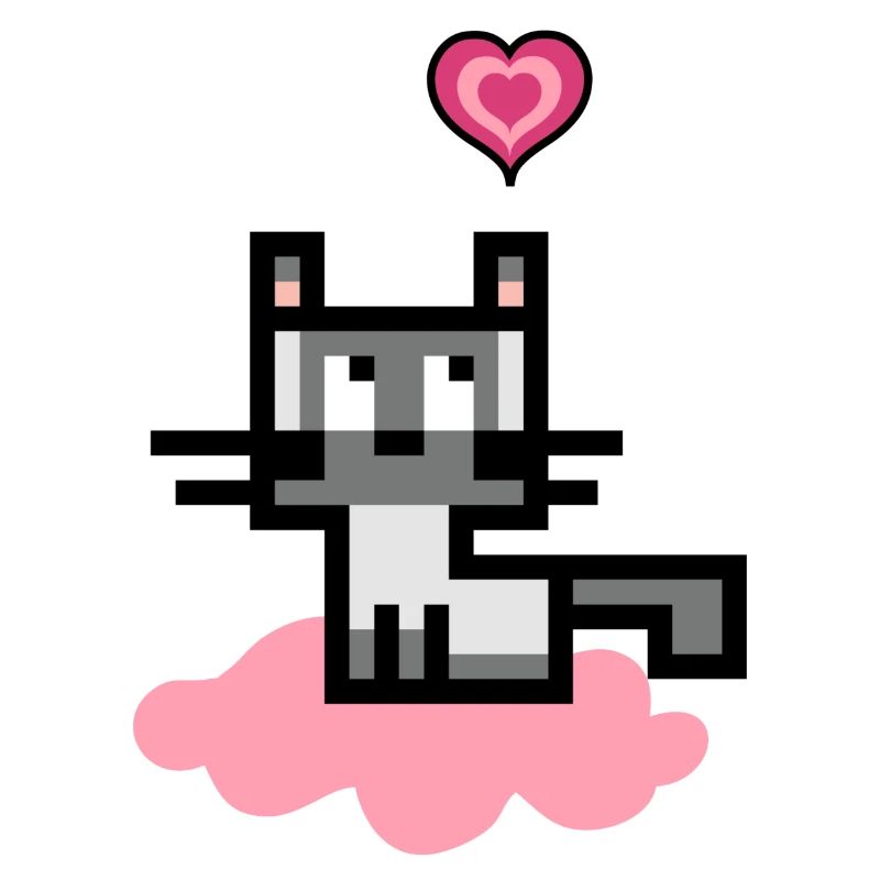 Holy Burma Cat on a pink cloud