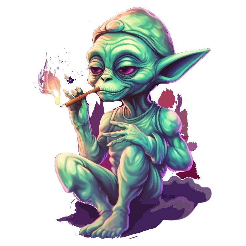 Drôle d’extraterrestre avec joint