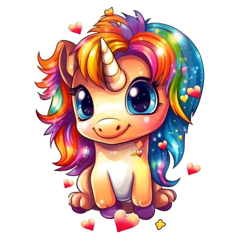 Süßes Einhorn mit Herz