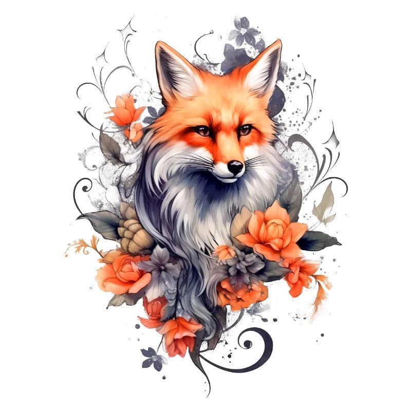 Fuchs und Blumen