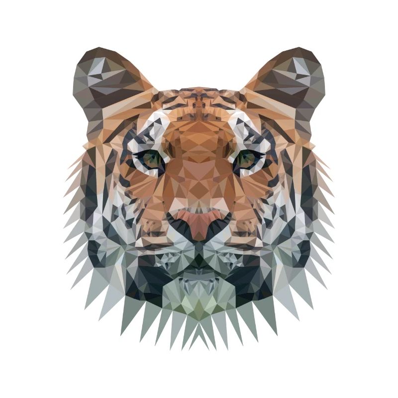 Polygon Tiger - Tiger in Polygon