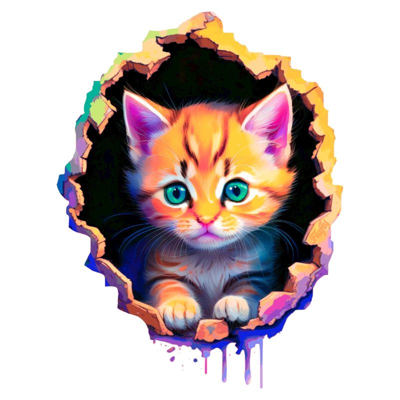 Orange Kitten coming out from inside