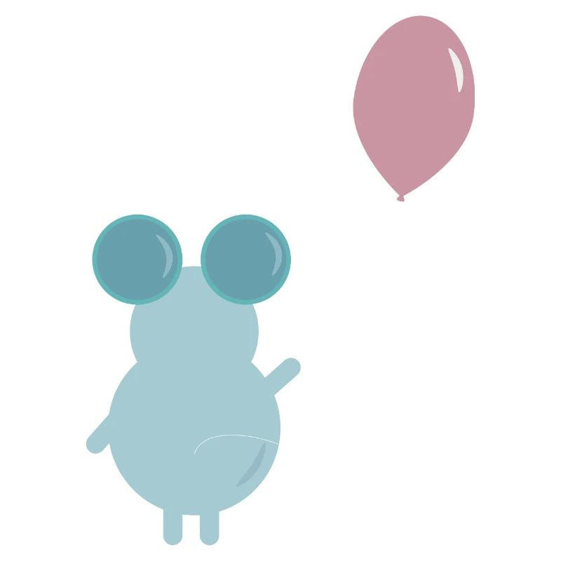 MOUSE HOLDING A BALLOON ILLUSTRATION