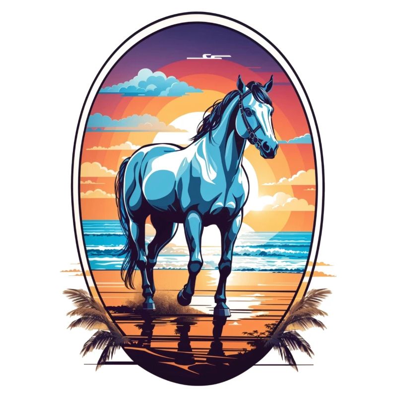 Cheval sur la plage