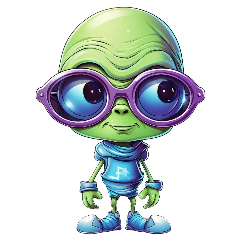 Nerdiges Alien mit Brille