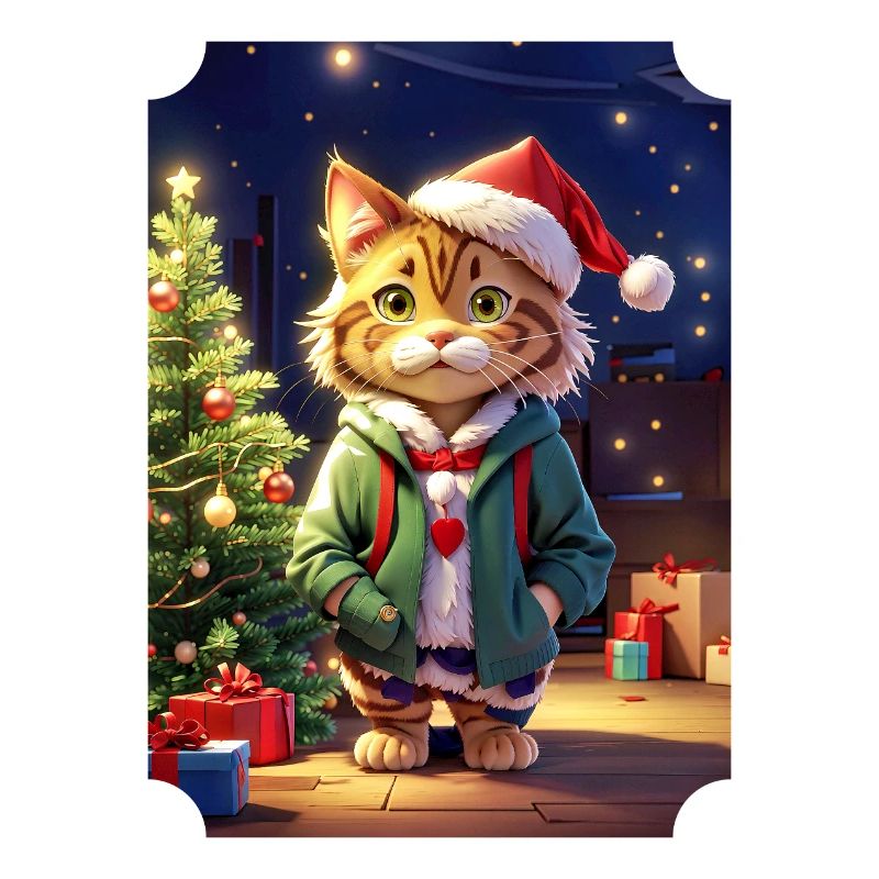 Modèle vierge de chat de Noël 1.2