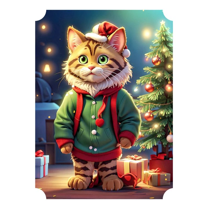 Modèle vierge de chat de Noël 1.3