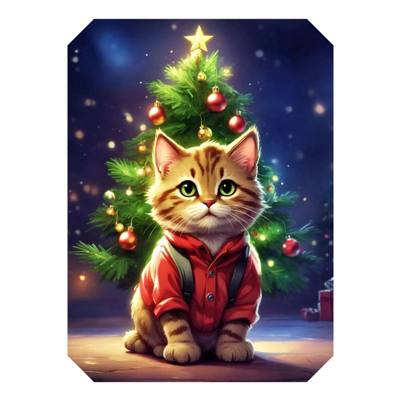 Modèle vierge de chat de Noël 1.6