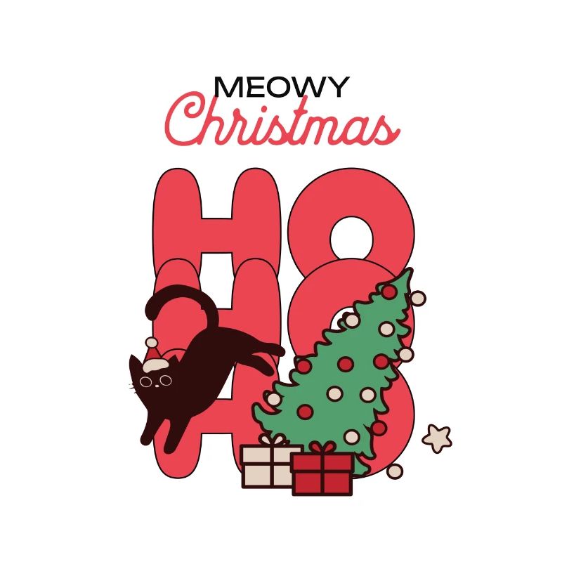 Miaou de Noël hohoho chat