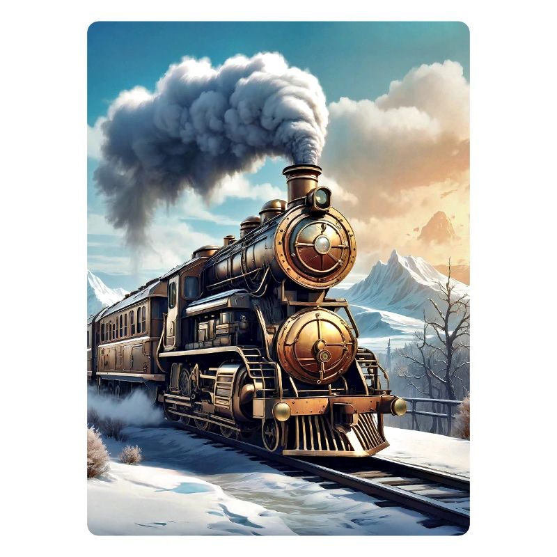 Steampunk Winterlandschaft Dampflok 1.1