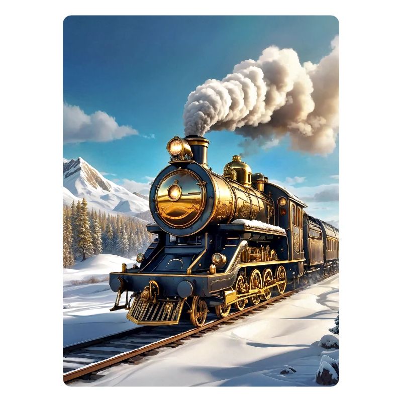 Steampunk Winterlandschaft Dampflok 1.9