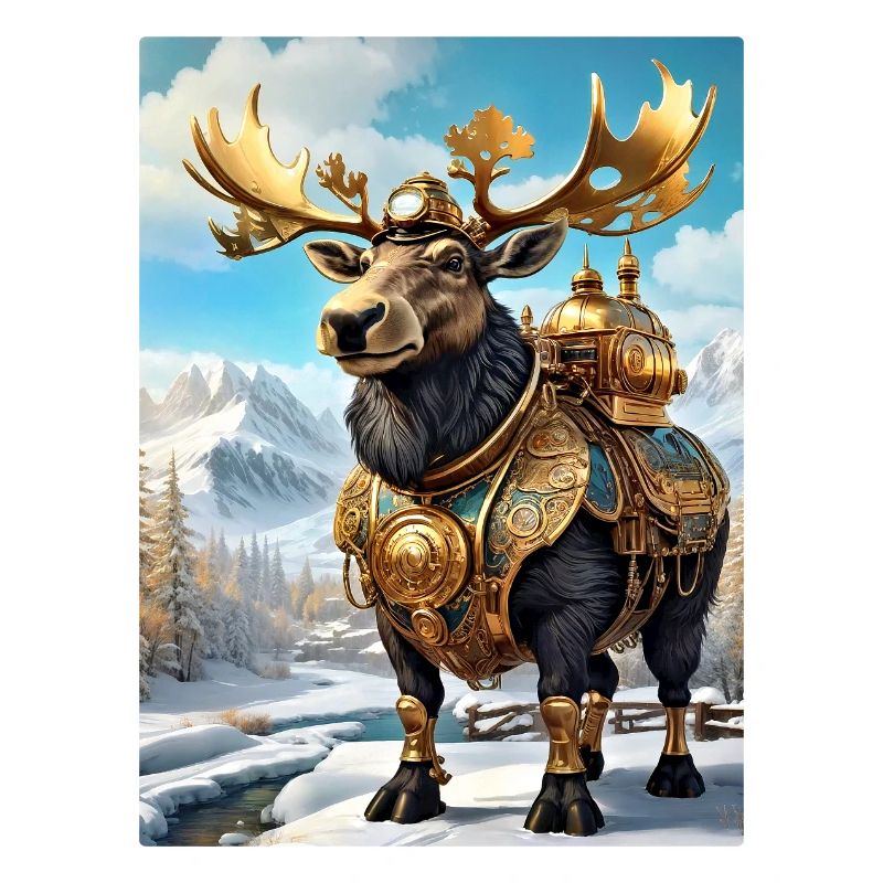 Steampunk Winterlandschaft Elch 1.1