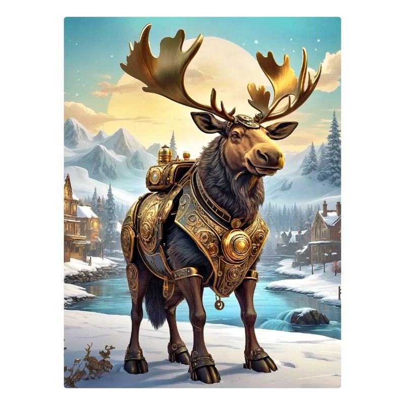 Steampunk Winterlandschaft Elch 1.6