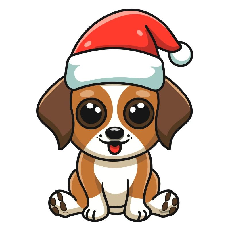 Chien avec bonnet de Père Noël