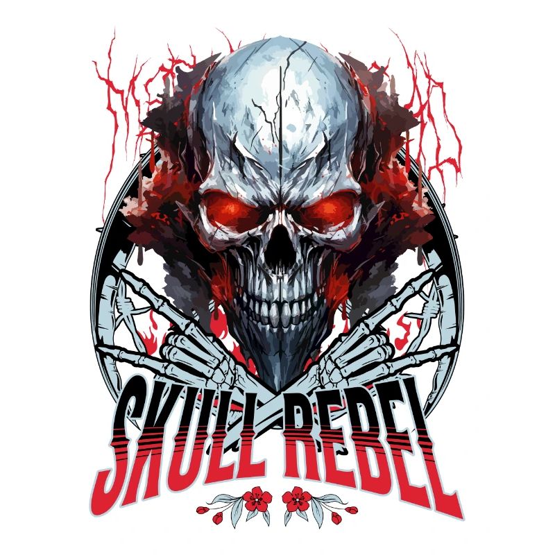 Skull Skull Skeleton Motorcycle Biker Gang