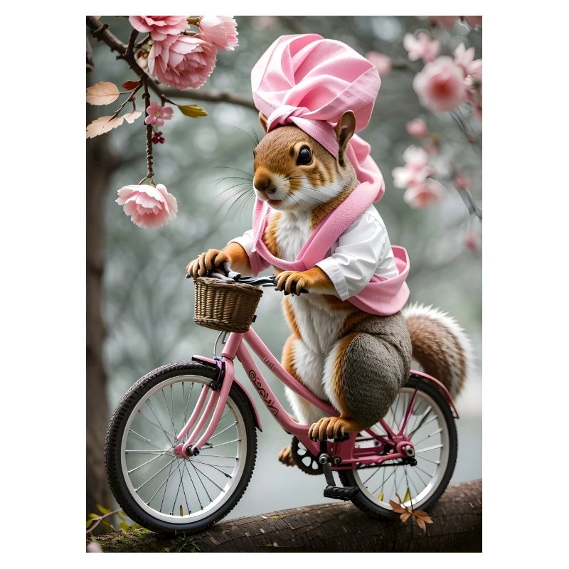 Squirrel on a bicycle