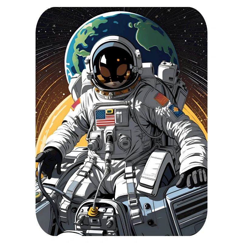 Astronaut flies through space