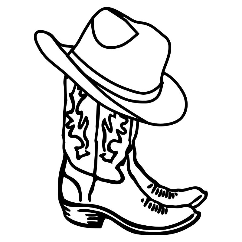Cowboy boots with hat