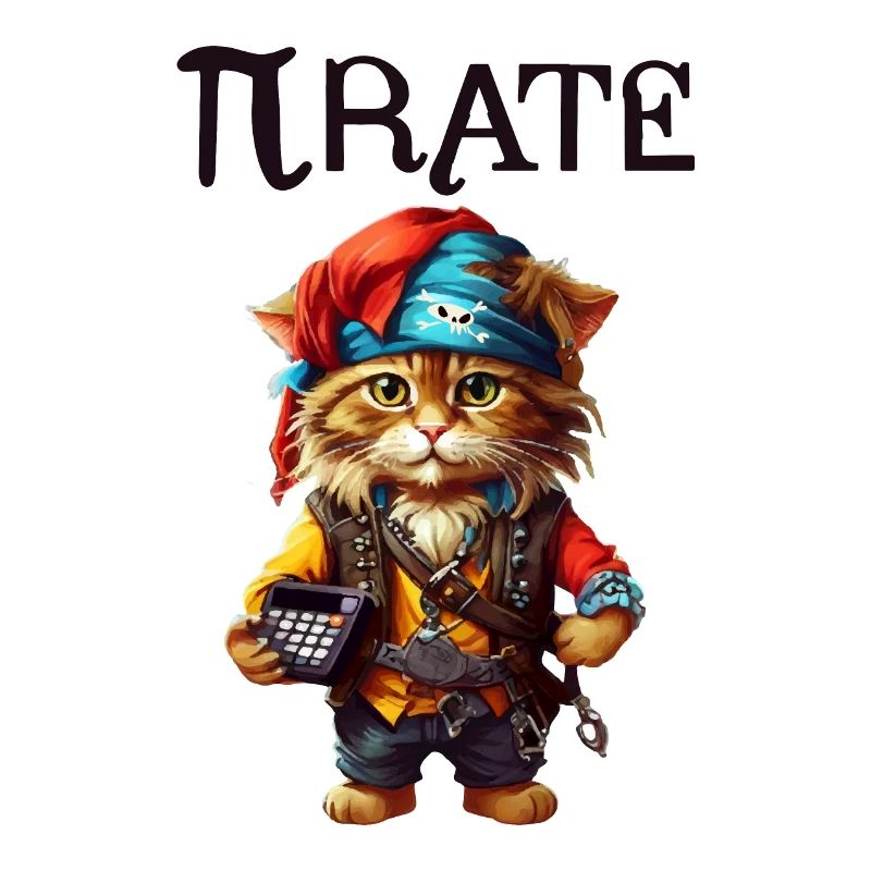 Pi day Pirate Cat