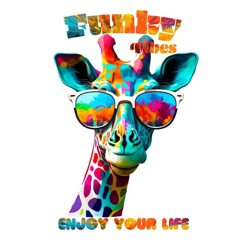 Funky Vibes. Genieße dein Leben. Giraffe