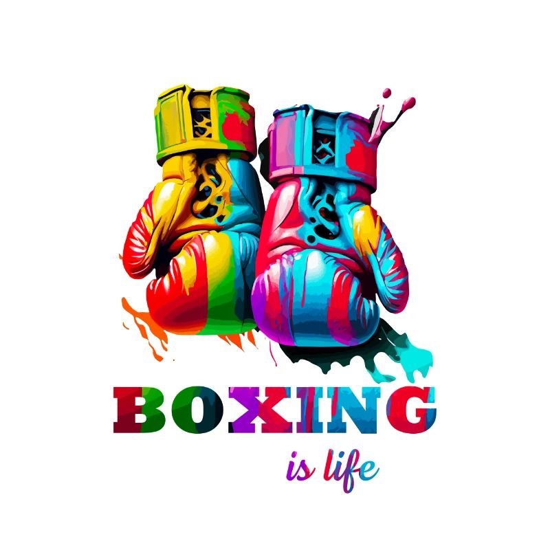 Boxen ist Leben. Bunte Boxhandschuhe