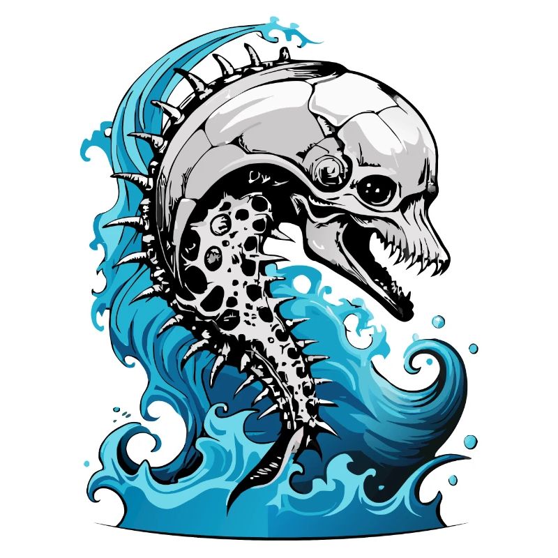 Crâne de dauphin // crâne // eau de mer FS0023