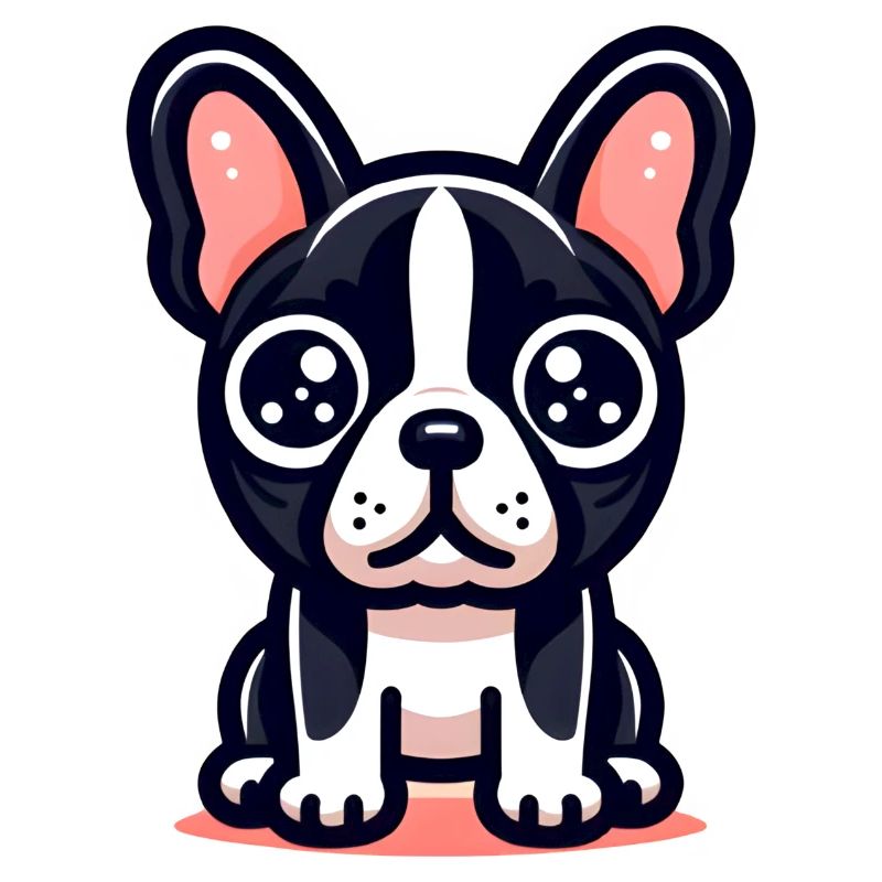 Logo mignon bouledogue français dans un style comique