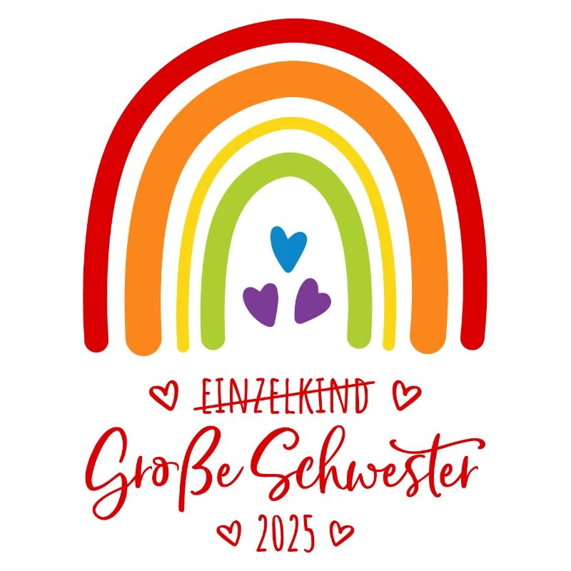 Boho Regenbogen Einzelkind Große Schwester 2025