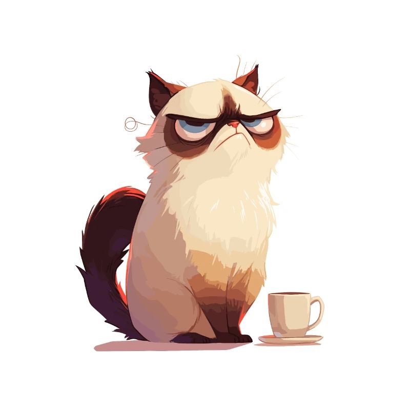Grumpy | Cat | Annoyed Cat | Coffee lovers