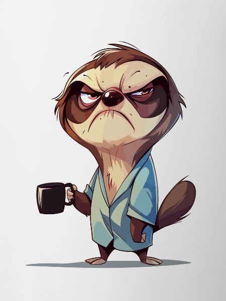Grumpy | Funny Sloth | Coffee lovers
