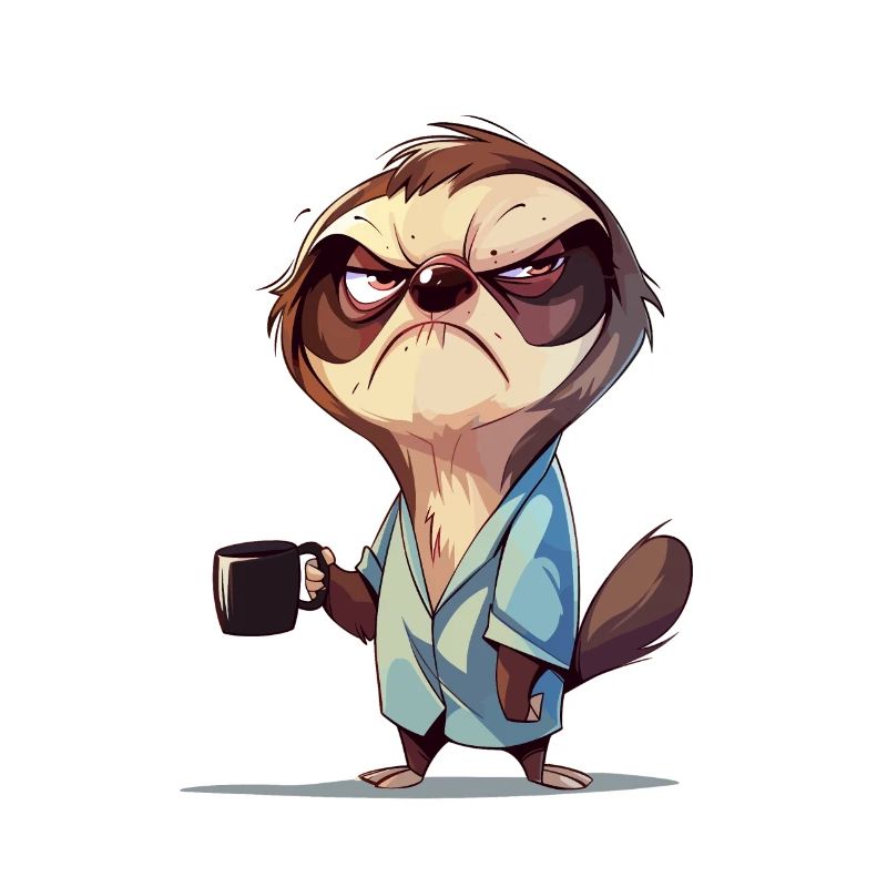 Grumpy | Funny Sloth | Coffee lovers