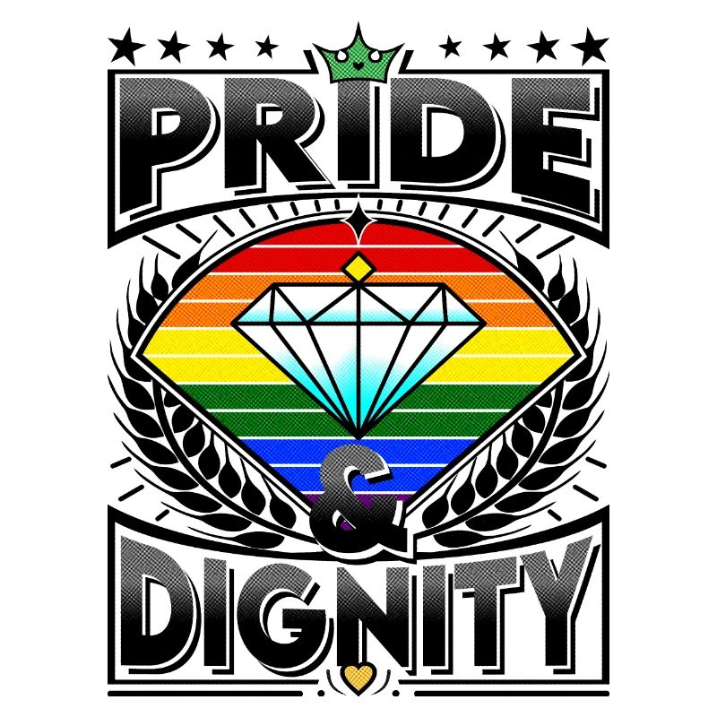 Pride & Dignity LGBT Diamond & Laurel Doodle