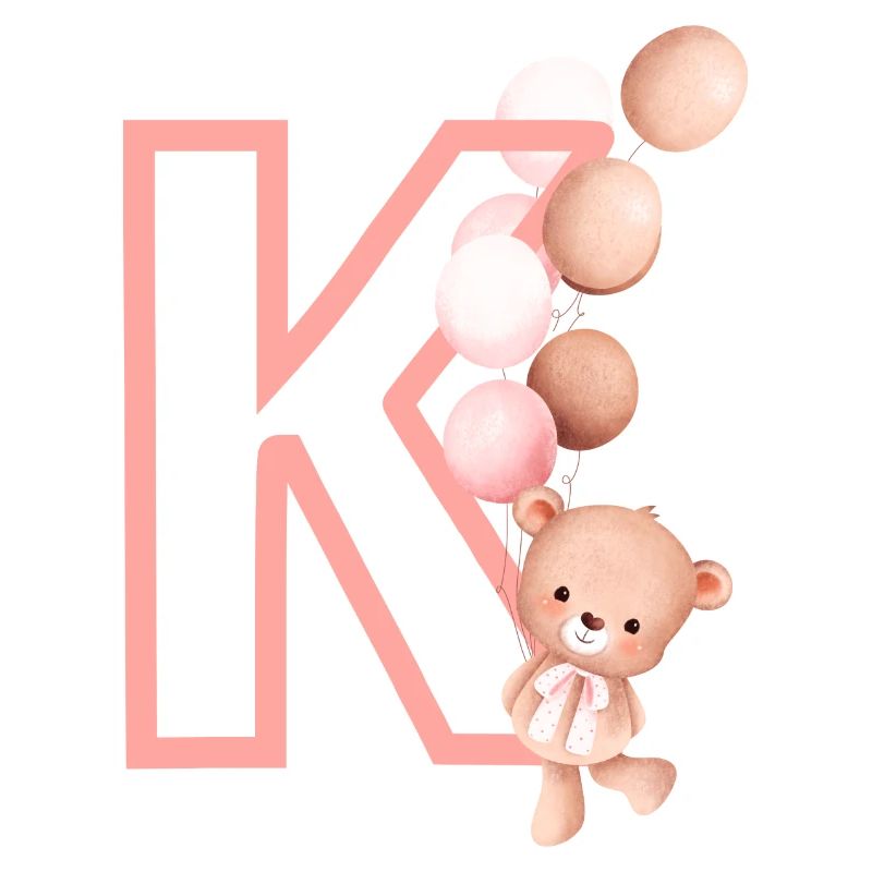 Letter k pink bear