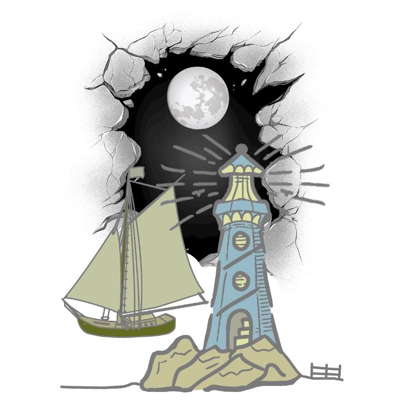 Sailing Ship Ship Ships Lighthouse Sailing Moon