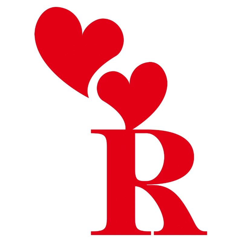 Buchstabe r rotes Herz